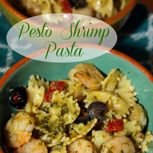 Pesto Shrimp with Bow Tie Pasta - For the Love of Food