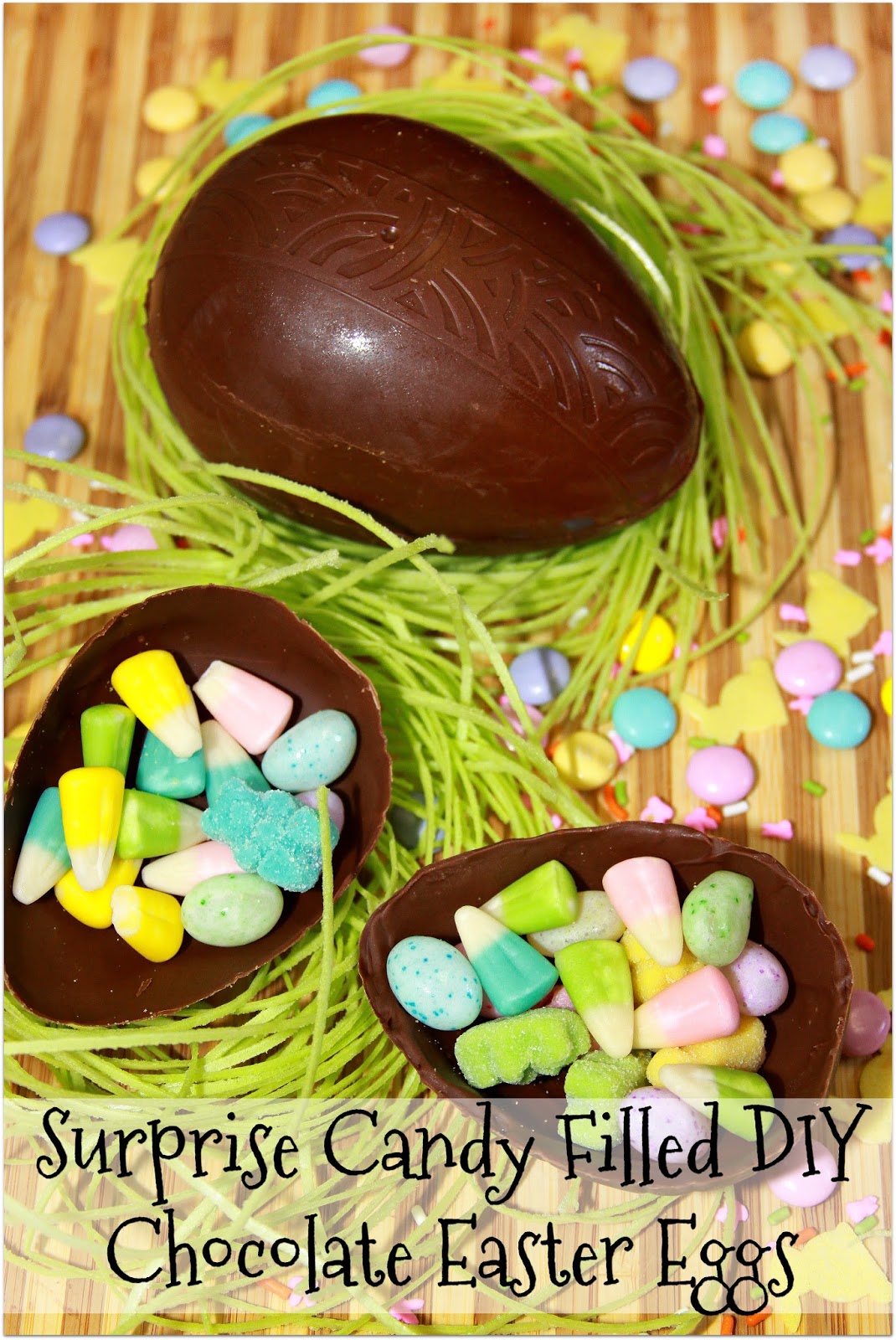 Surprise Candy Filled DIY Chocolate Easter Eggs - For the Love of Food