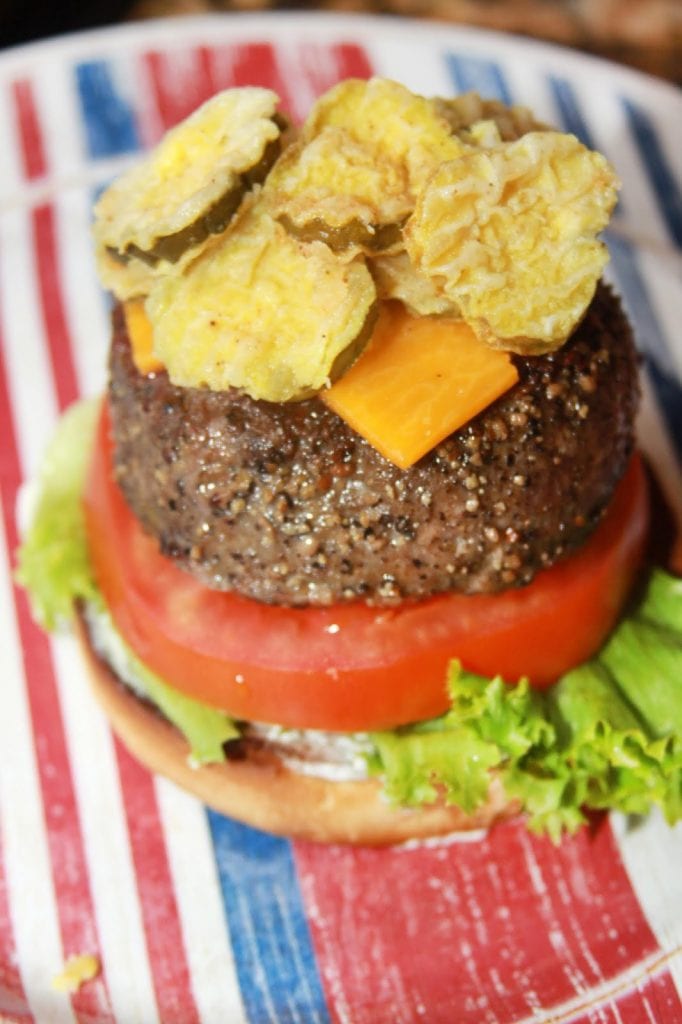 Fried Pickle Burger with Buttermilk Ranch Dip #BurgerMonth - For the ...