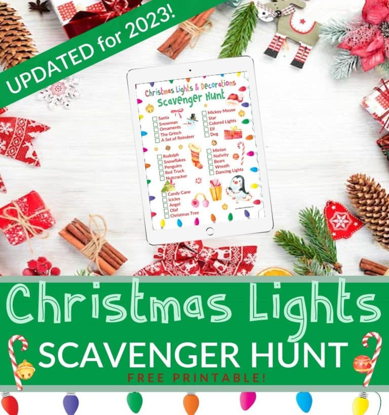 Christmas Lights and Decorations Scavenger Hunt - Free Printable! - For ...