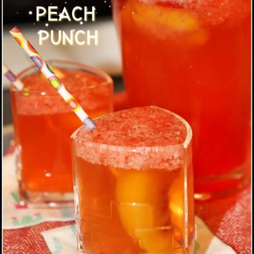 Sparkling Strawberry Peach Punch #Brunchweek - For the Love of Food