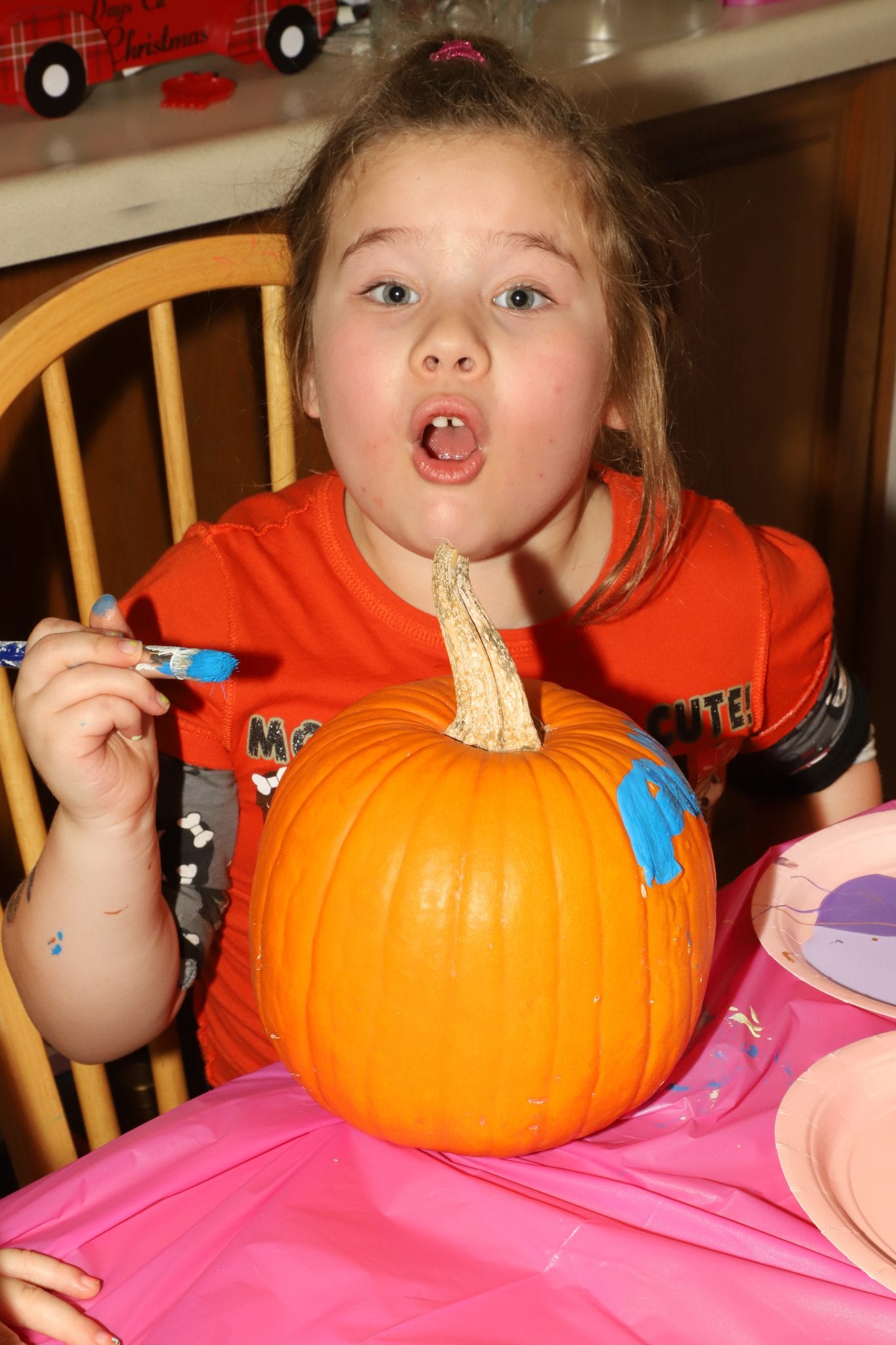 Painted Sprinkle Donut Pumpkins - For the Love of Food