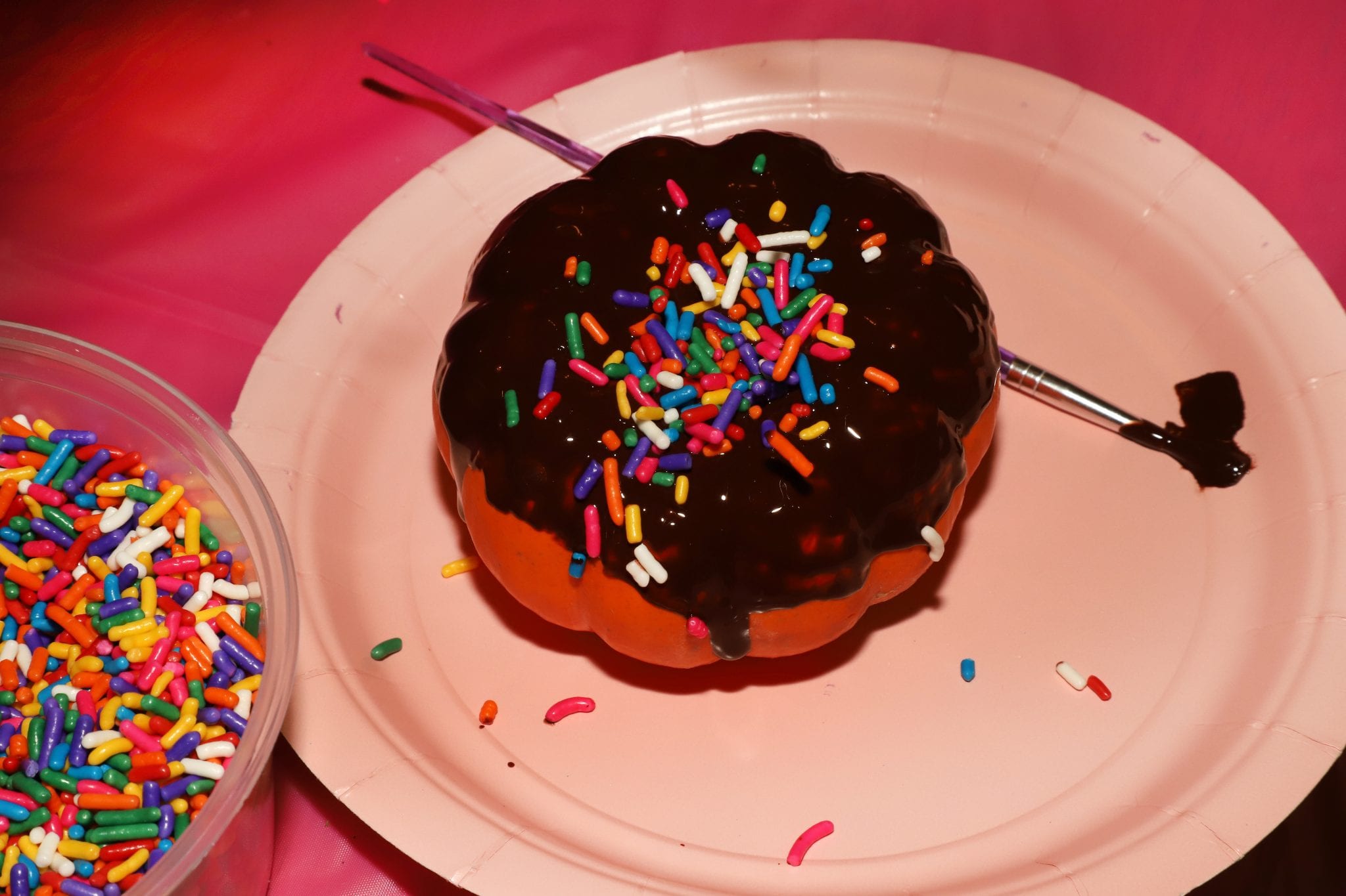 Painted Sprinkle Donut Pumpkins For The Love Of Food   IMG 1429 