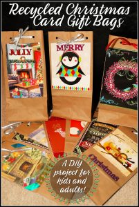 DIY Recycled Christmas Card Gift Bags - For the Love of Food