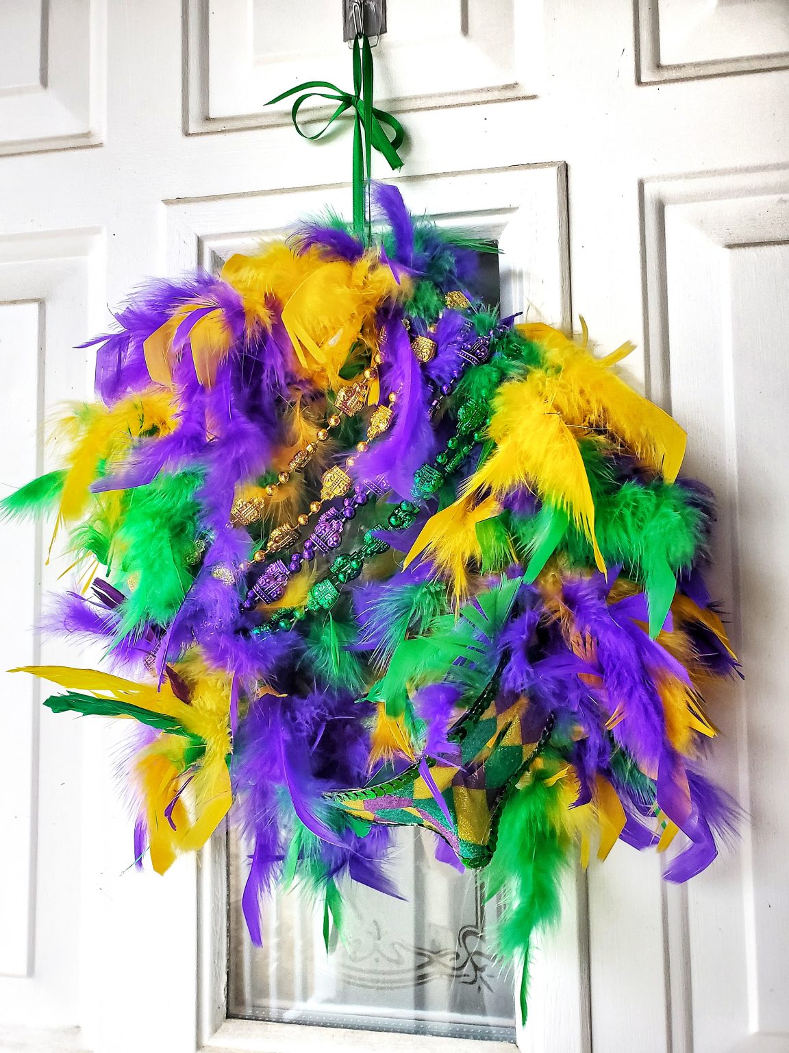 DIY 5 Minute Mardi Gras Wreath Dollar Tree Craft For the Love of Food