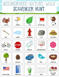 Neighborhood Nature Walk Scavenger Hunt | Printable Kids Activity - For ...