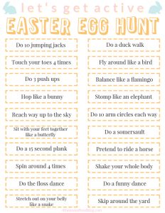 Kids Get Active Easter Egg Hunt | Free Printable Activity - For the ...