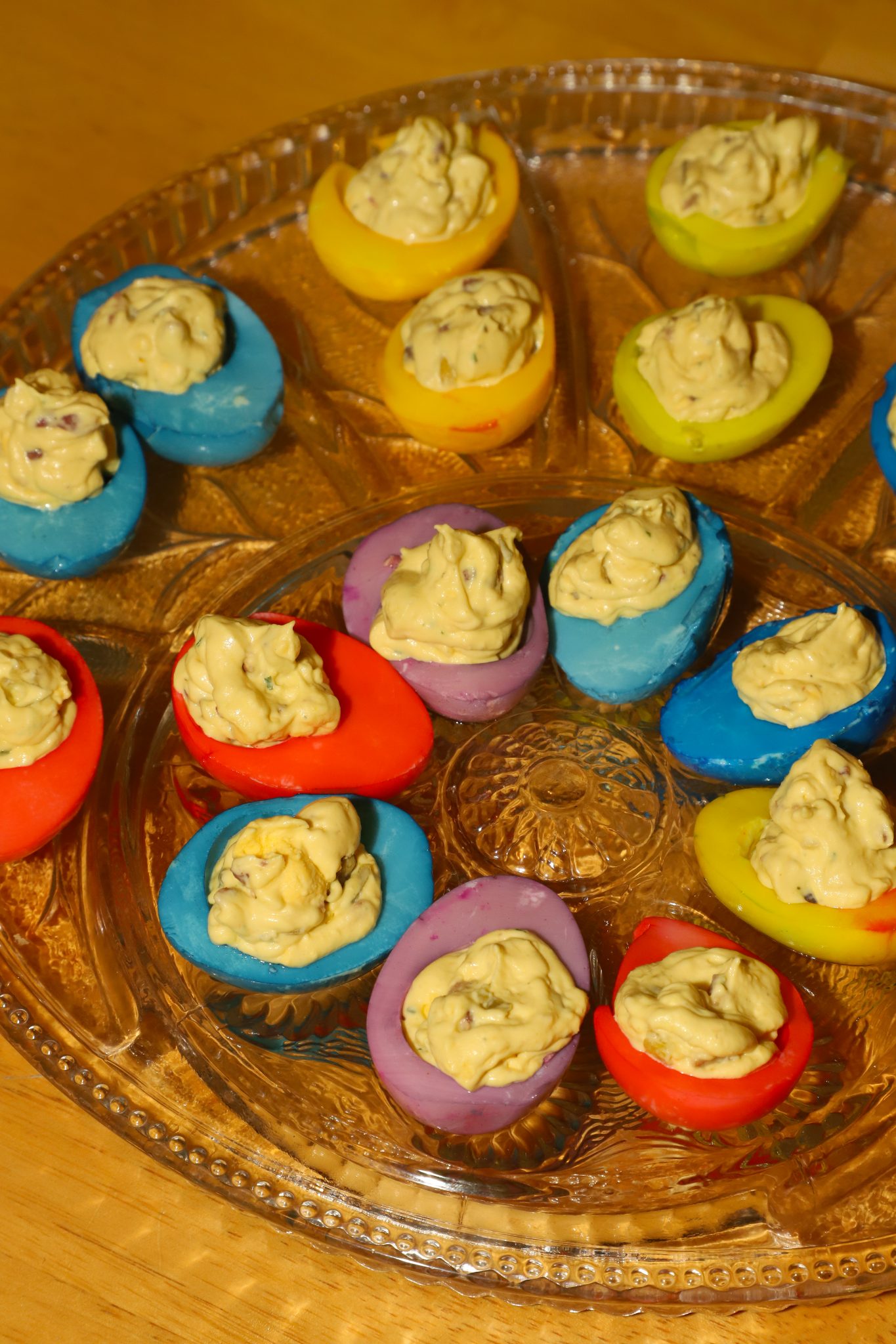 Springtime Rainbow Deviled Eggs - For the Love of Food