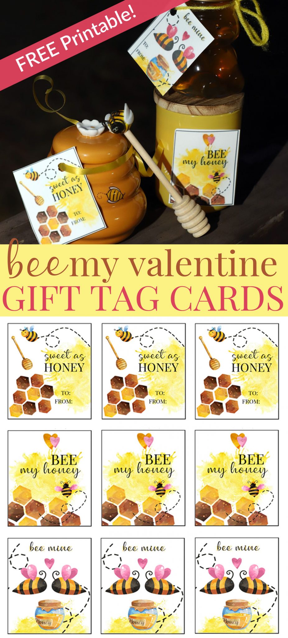Mommy to Bee Gift Tags, pintable labels for honey