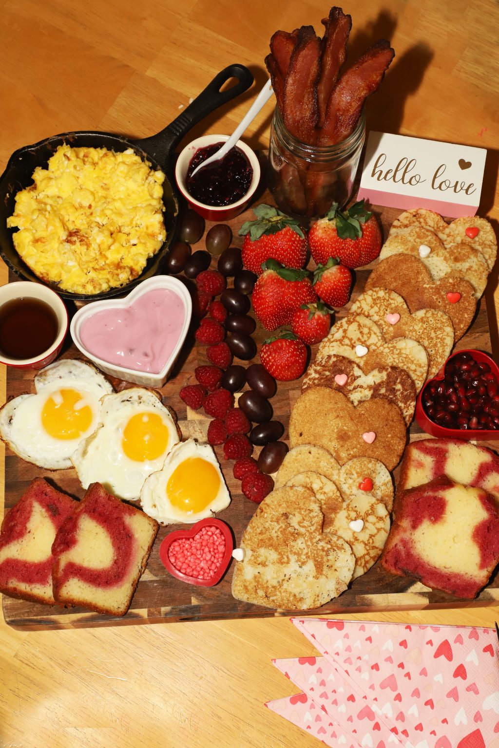 Valentines Heart Shaped Breakfast Charcuterie Board - For the Love of Food