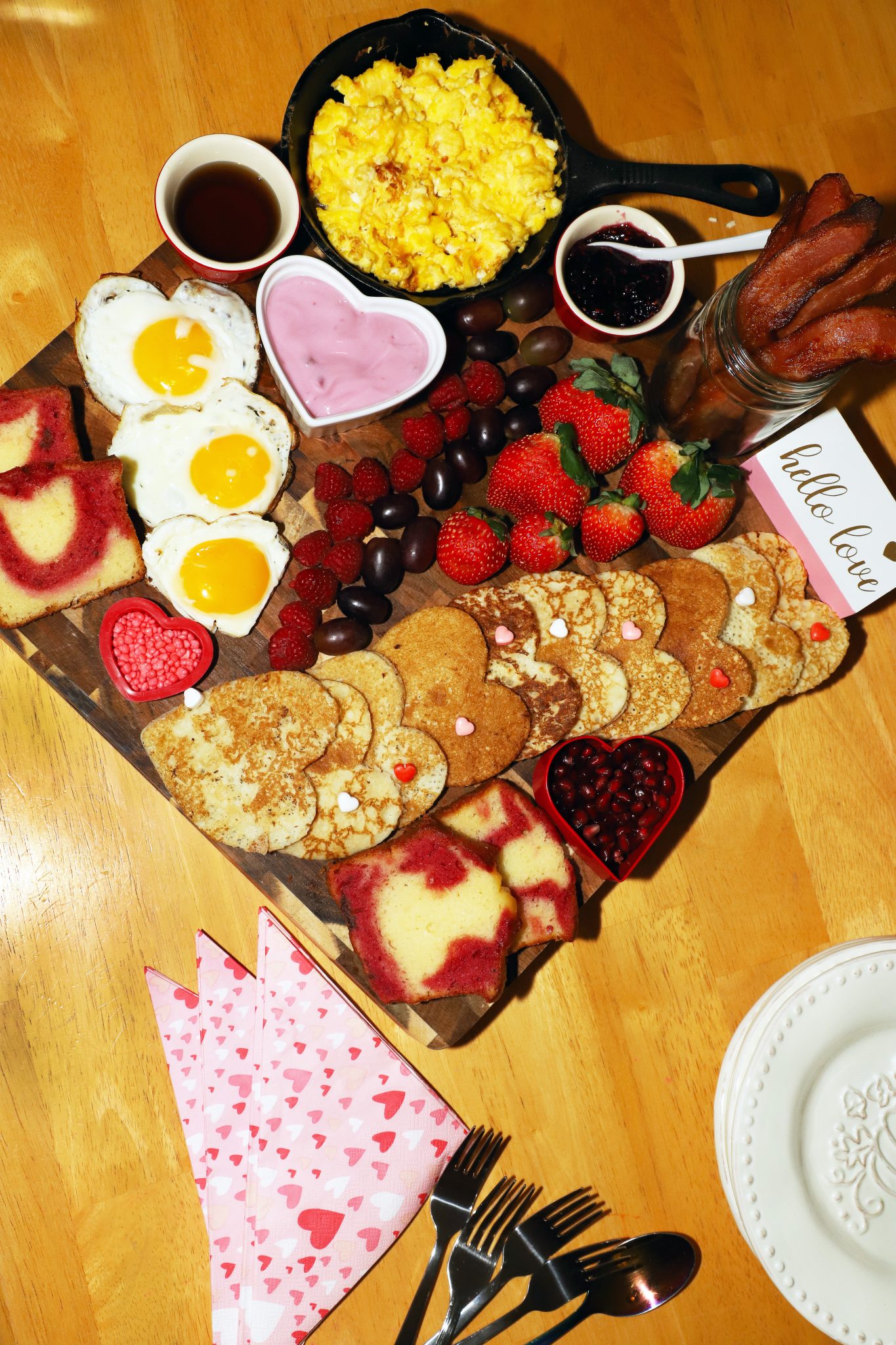 Valentines Heart Shaped Breakfast Charcuterie Board - For the Love of Food