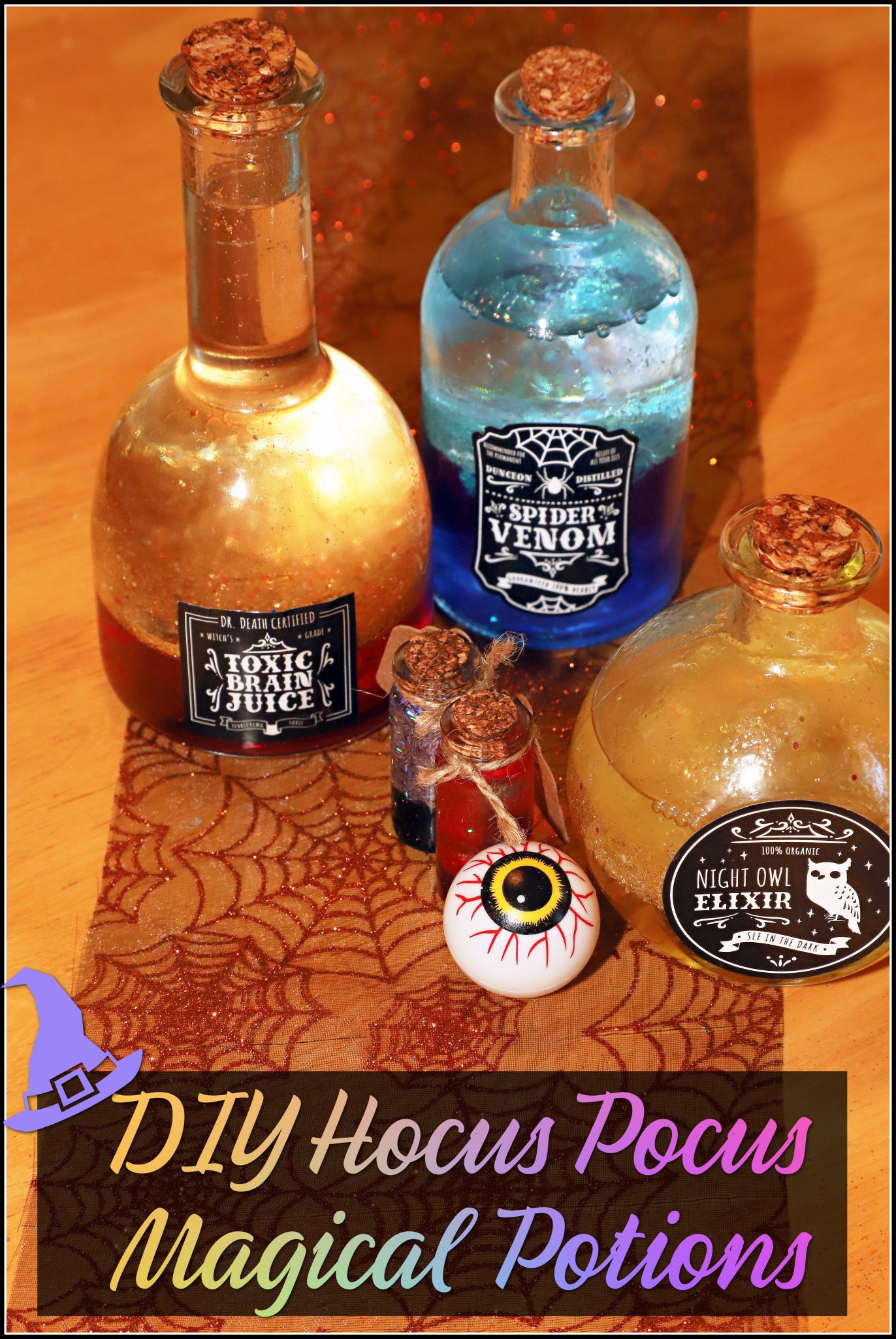 Halloween Centerpieces Potion Bottles with Cork Stopper Black and White  Halloween Party Hocus Pocus Glass Tiered Tray Jar Decorations Spooky Mini