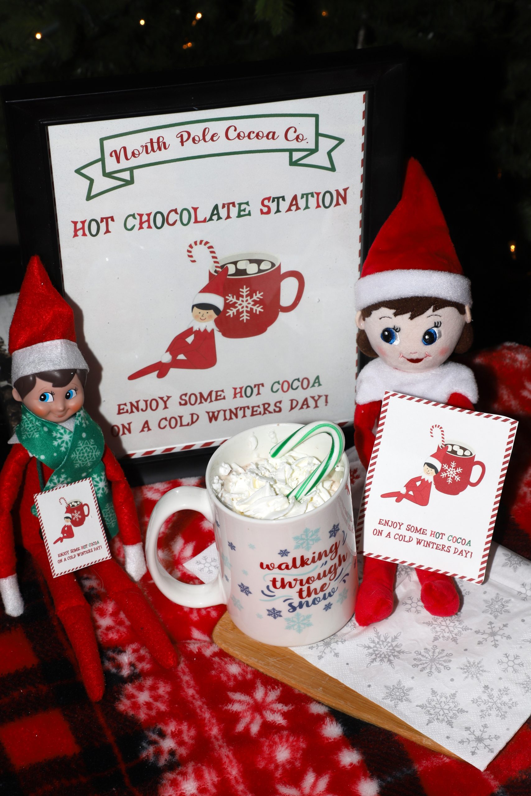 Elf on the Shelf Hot Chocolate Station and Printable Signs For the