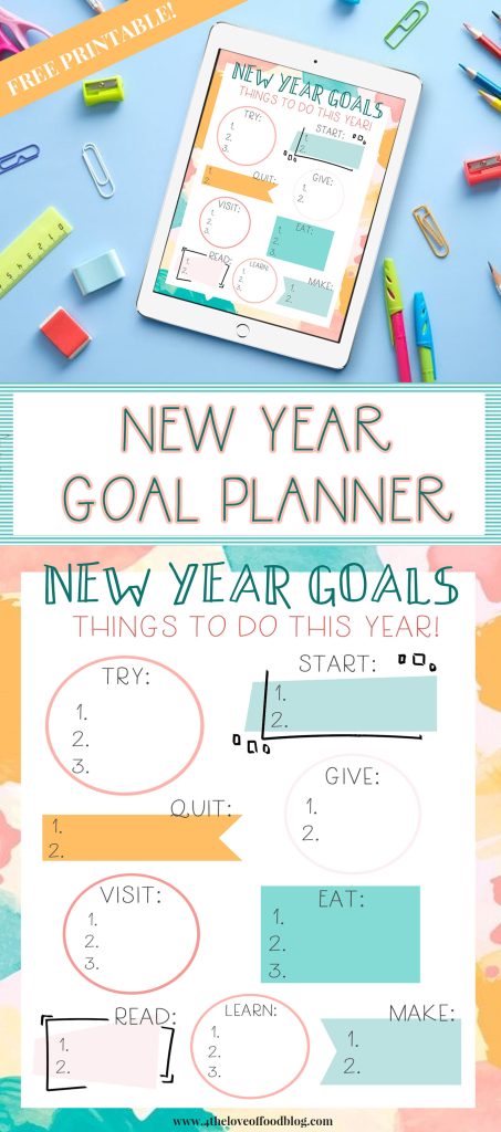 New Year Goal Planner - Free Printable! - For the Love of Food