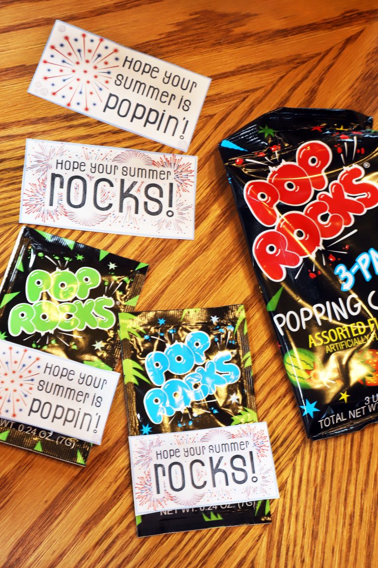 End of School Year Pop Rocks Gift Tags - For the Love of Food