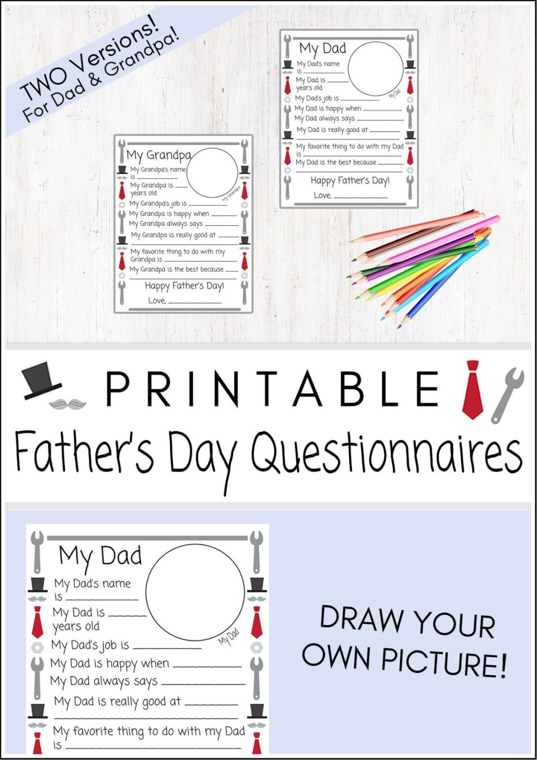 Printable Father's Day Questionnaires Gift Idea - For the Love of Food