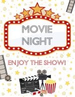 Movie Night Printable Sign and Ticket Gift Tags - For the Love of Food