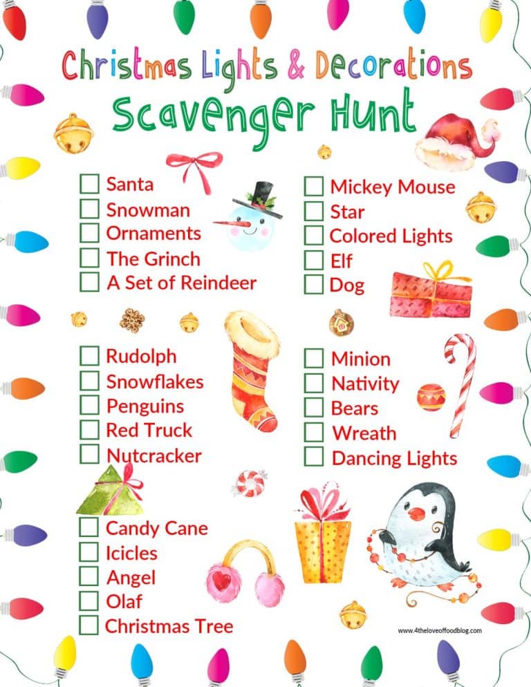 Holiday Fun Printable - Christmas Lights Scavenger Hunt - For the Love ...