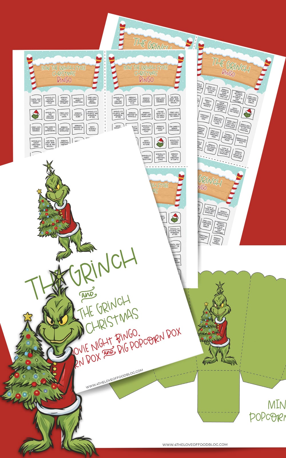 The Grinch Popcorn Box Printables for Family Movie Night