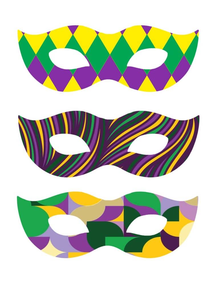 Free Printable Mardi Gras Masks - For the Love of Food