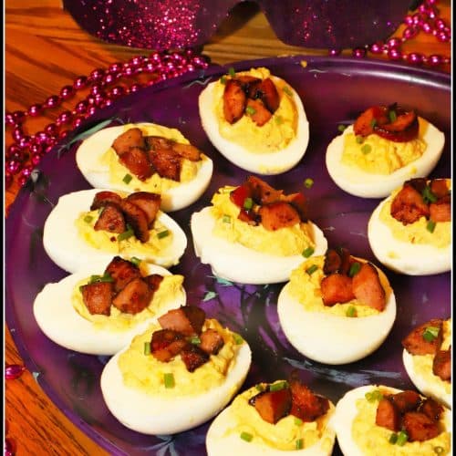 Mardi Gras Cajun Deviled Eggs - For The Love Of Food